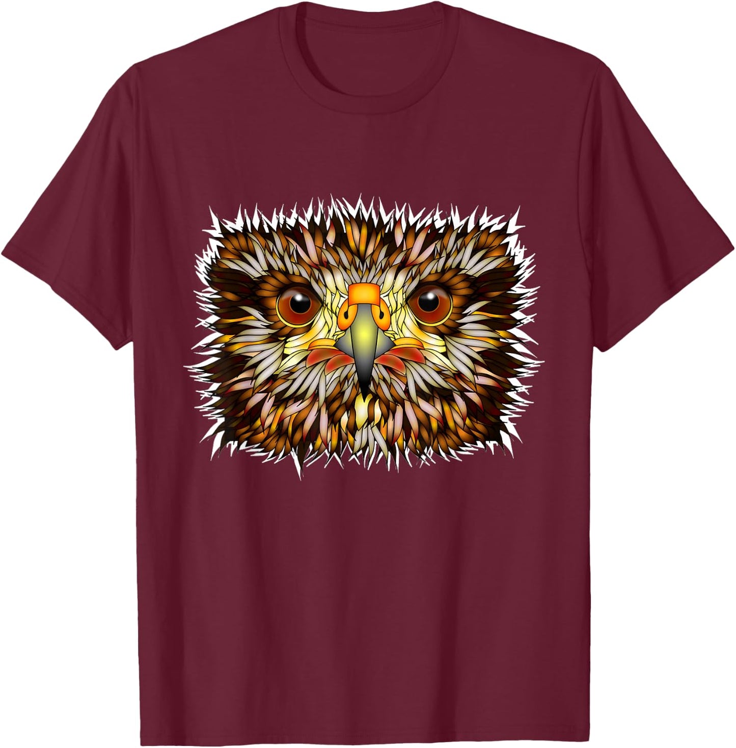 Beautiful Hawk Lover Hawk Eyes Nature Outdoor Wildlife T-Shirt - T-Shirt | Maroon