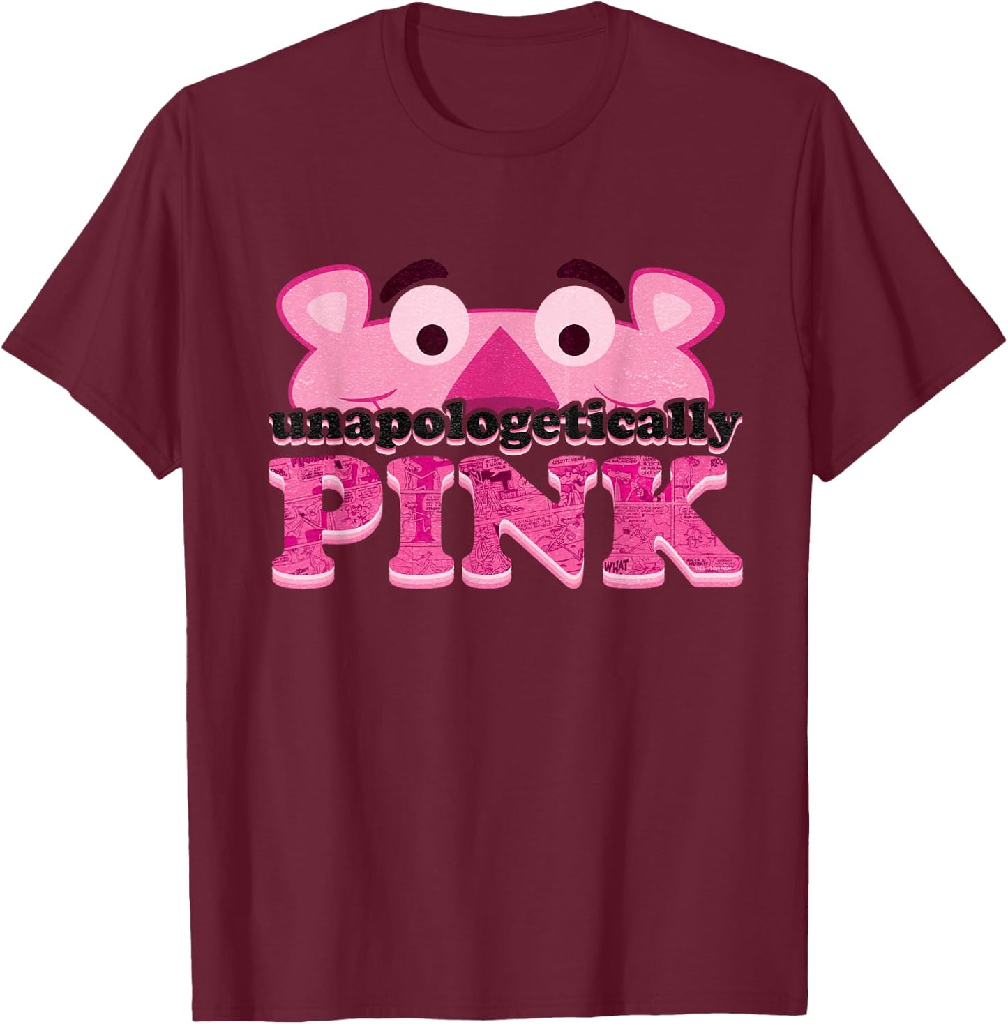 Pink Panther Unapologetically Pink T-Shirt - T-Shirt | Maroon