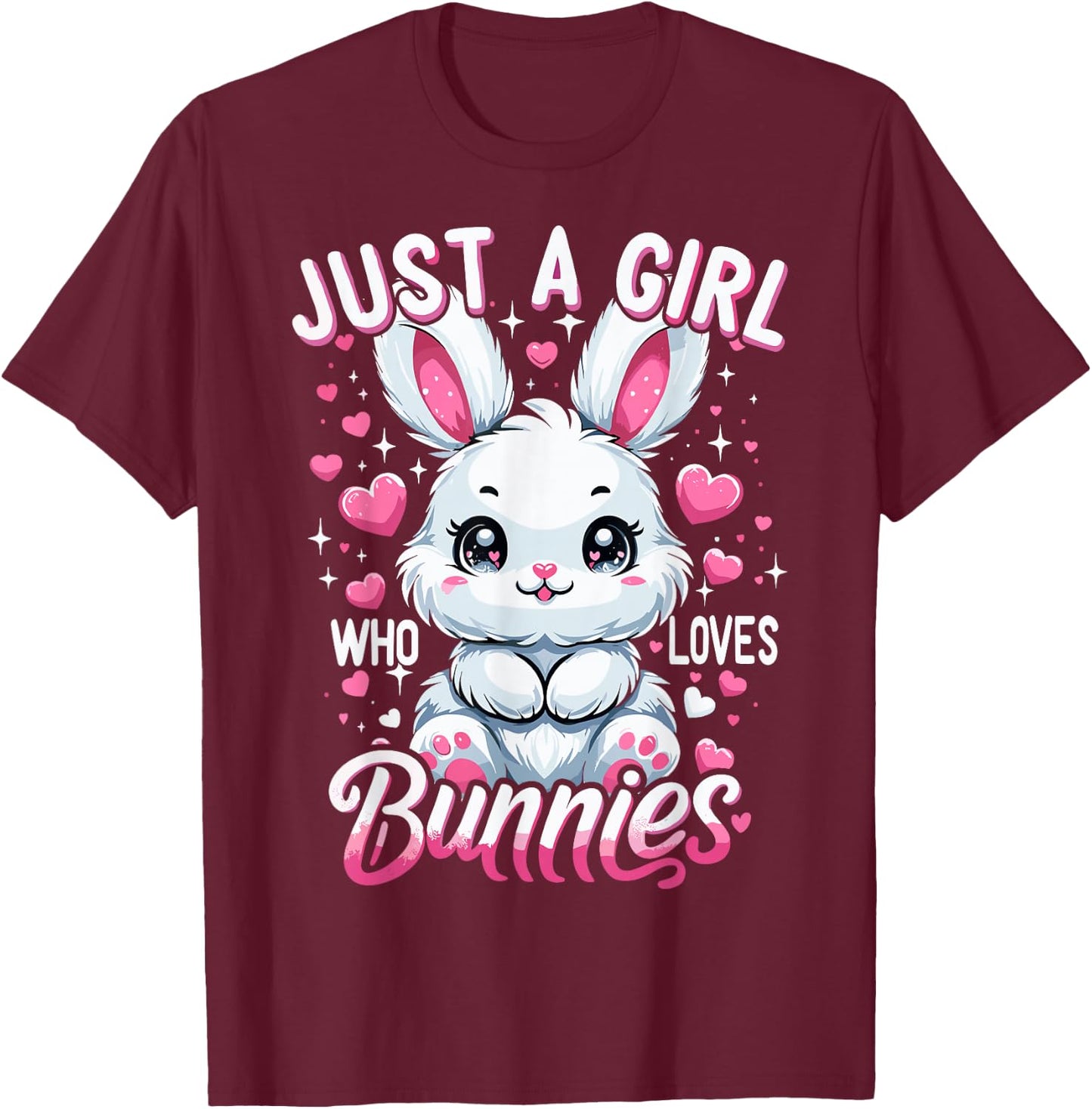 Just a girl who loves rabbits T-Shirt - T-Shirt | Maroon