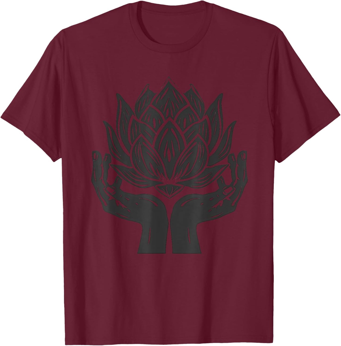 Meditation Mandala Hand Zen Buddha Spiritual Buddhist T-Shirt - T-Shirt | Maroon