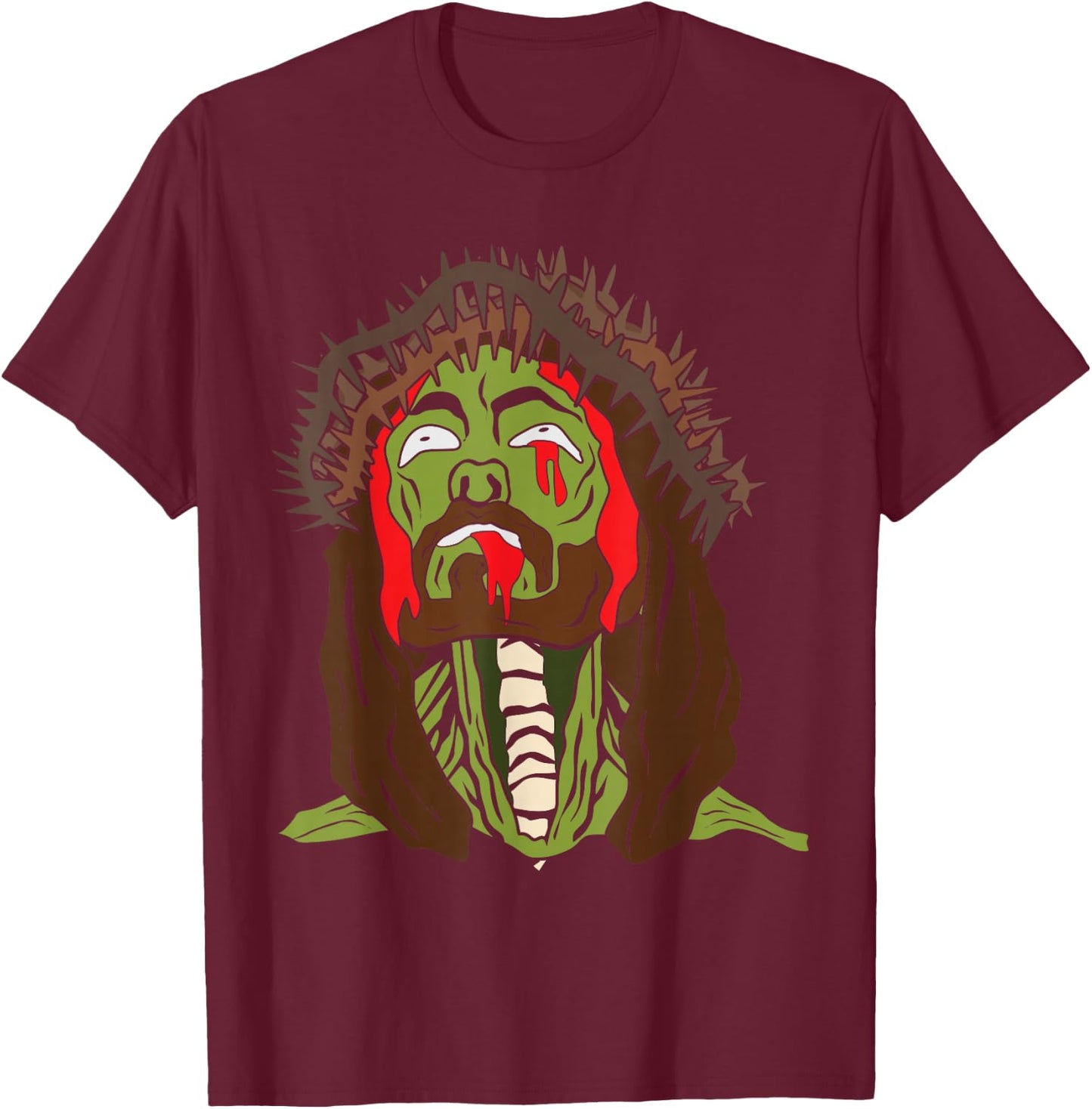 Funny Zombie Jesus Risen Easter Sunday Resurrection Of Jesus T-Shirt - T-Shirt | Maroon