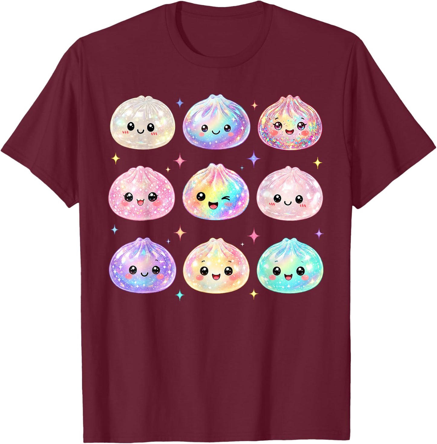 Kawaii Dumpling Cute Pastel Anime Dumpling Lovers Kids Girl T-Shirt - T-Shirt | Maroon