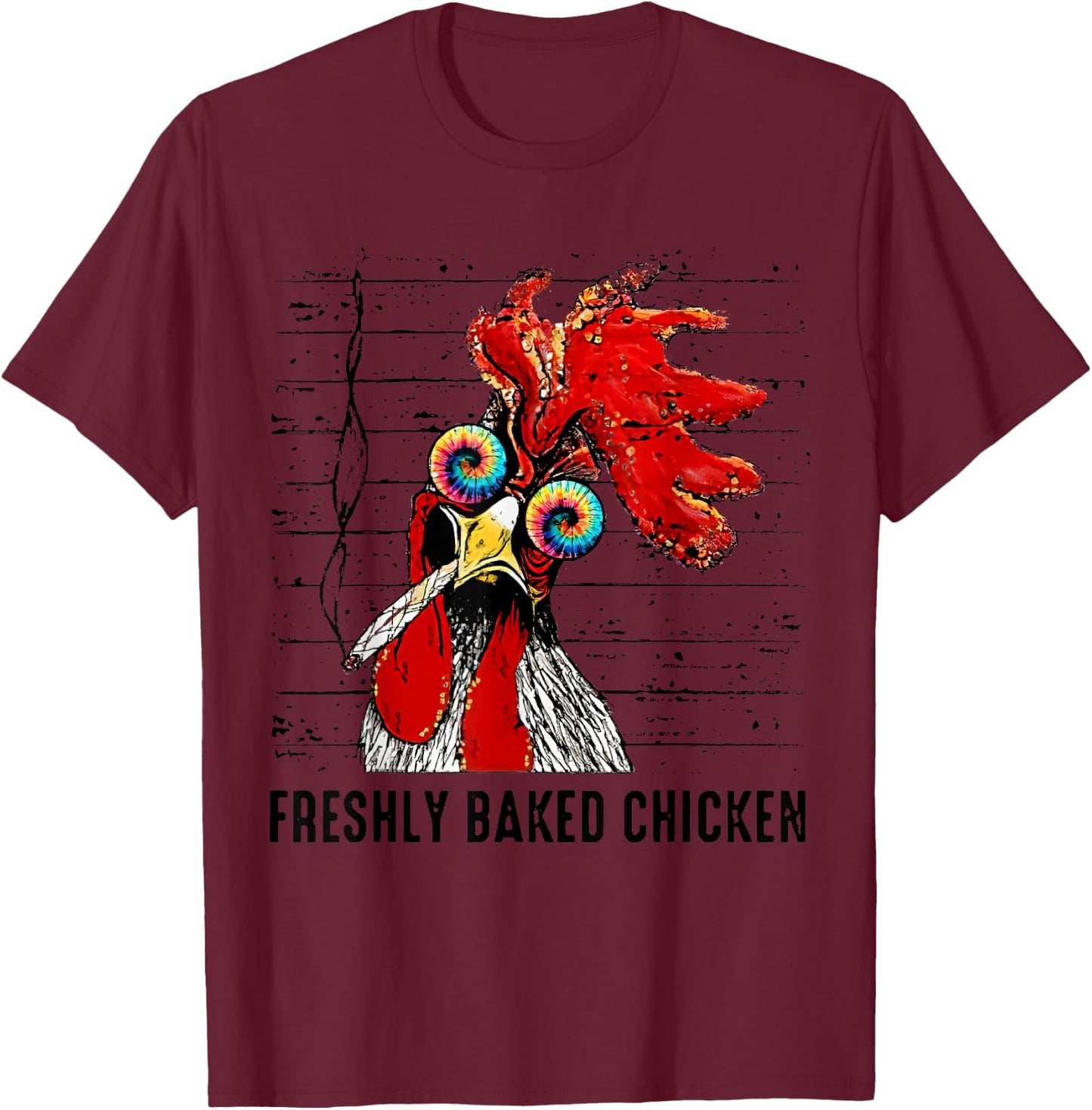 Freshly Baked Chicken Funny Smoking Chicken T-Shirt - T-Shirt | Maroon