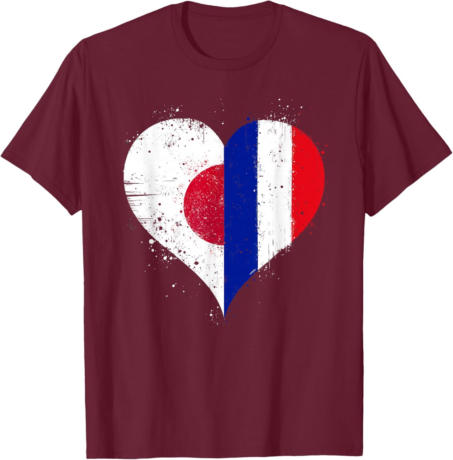 Flag Japan France Great for Proud Japanese French T-Shirt - T-Shirt | Maroon