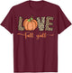 Love Fall Y'all Leopard Print Pumpkin Women's Thanksgiving T-Shirt - T-Shirt | Maroon
