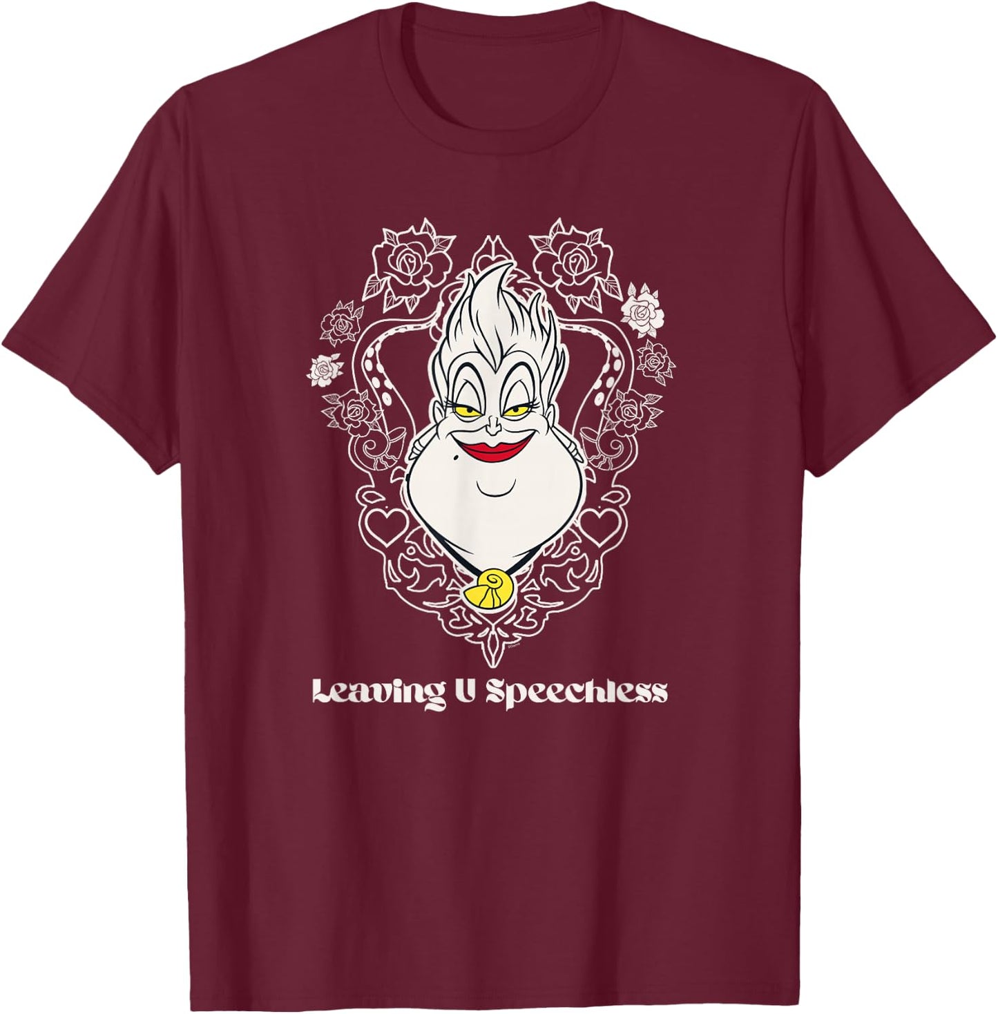 Disney Villains Ursula Little Mermaid Leaving U Speechless T-Shirt - T-Shirt | Maroon
