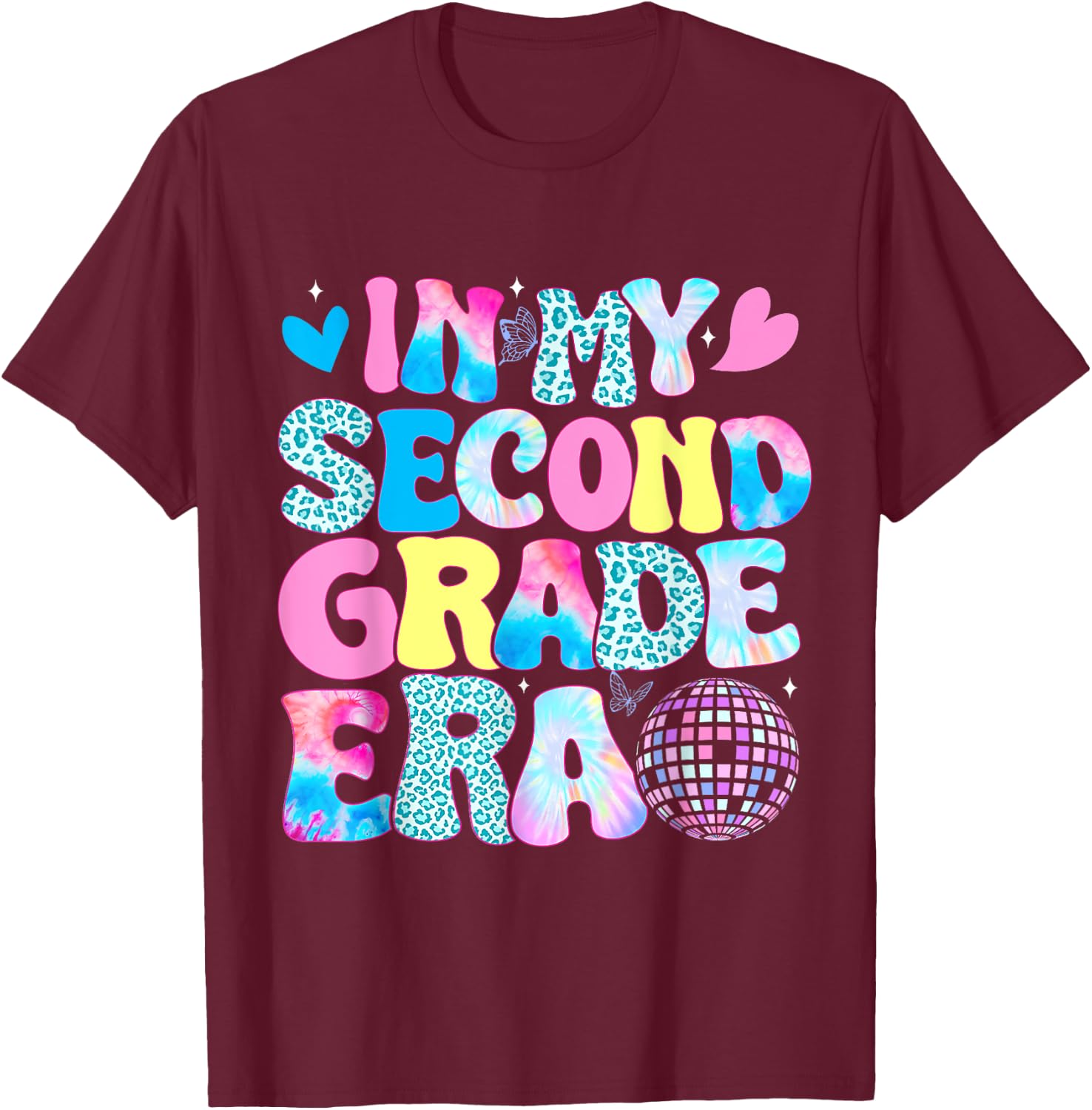 In My Second Grade Era 2nd Grade Girl Teacher Back to School T-Shirt - T-Shirt | Maroon