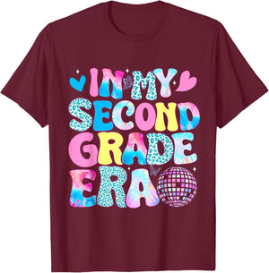 In My Second Grade Era 2nd Grade Girl Teacher Back to School T-Shirt - T-Shirt | Maroon