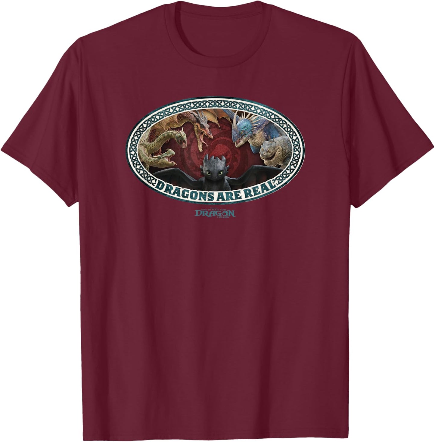 DreamWorks Dragons are Real T-Shirt - T-Shirt | Maroon