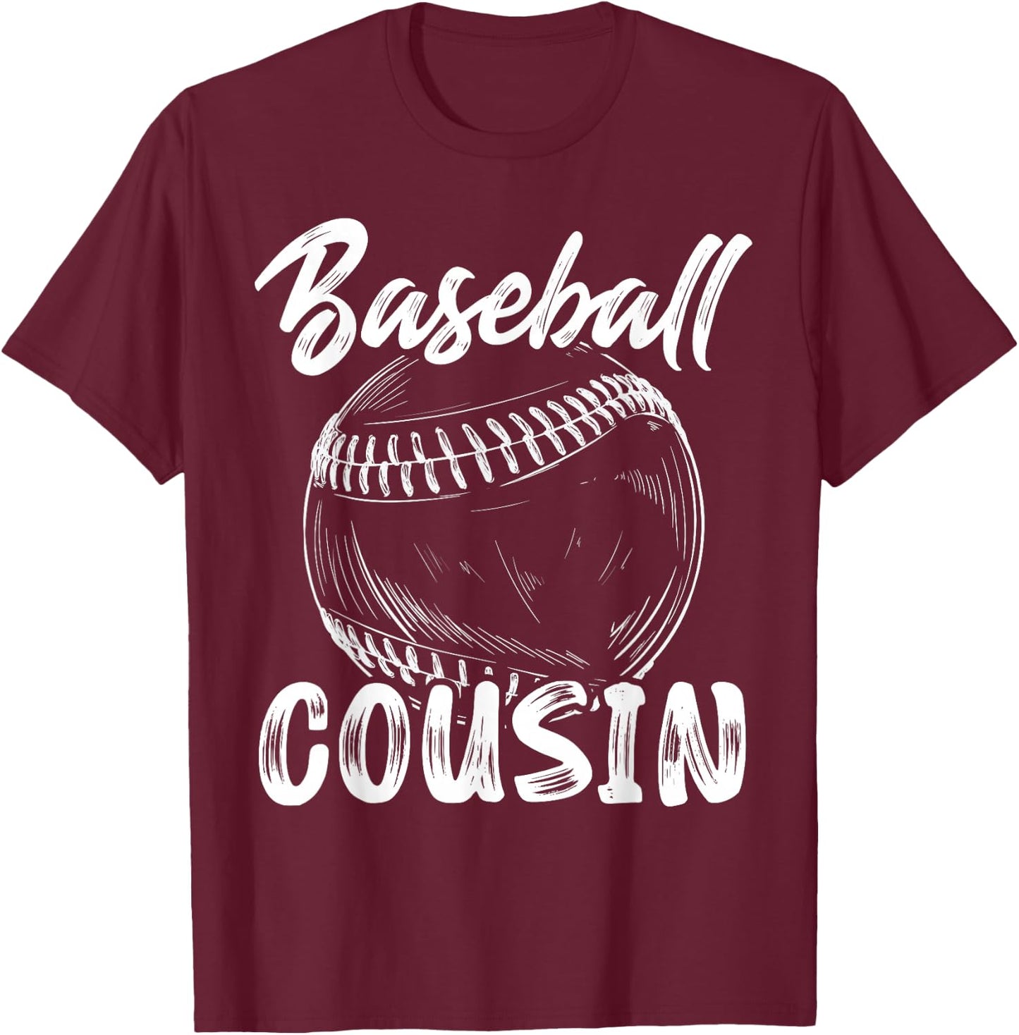 Baseball Cousin Men Family Matching Players Team T-Shirt - T-Shirt | Maroon
