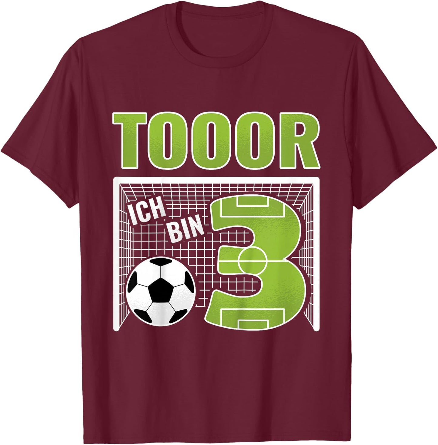 Children's with German Text "Ich bin 3 Jahre Geburtstag" (Ich bin 3 Years) Birth, black T-Shirt - T-Shirt | Maroon
