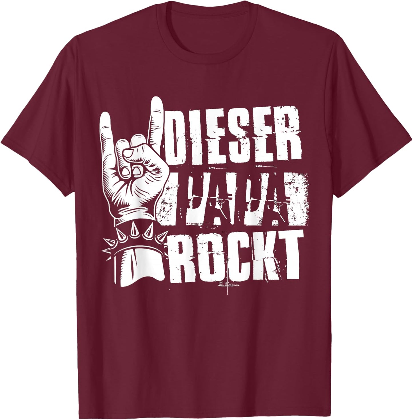 Dieser Papa Rockt Heavy Metal Rocker Rock & Roll Papa T-Shirt - T-Shirt | Maroon