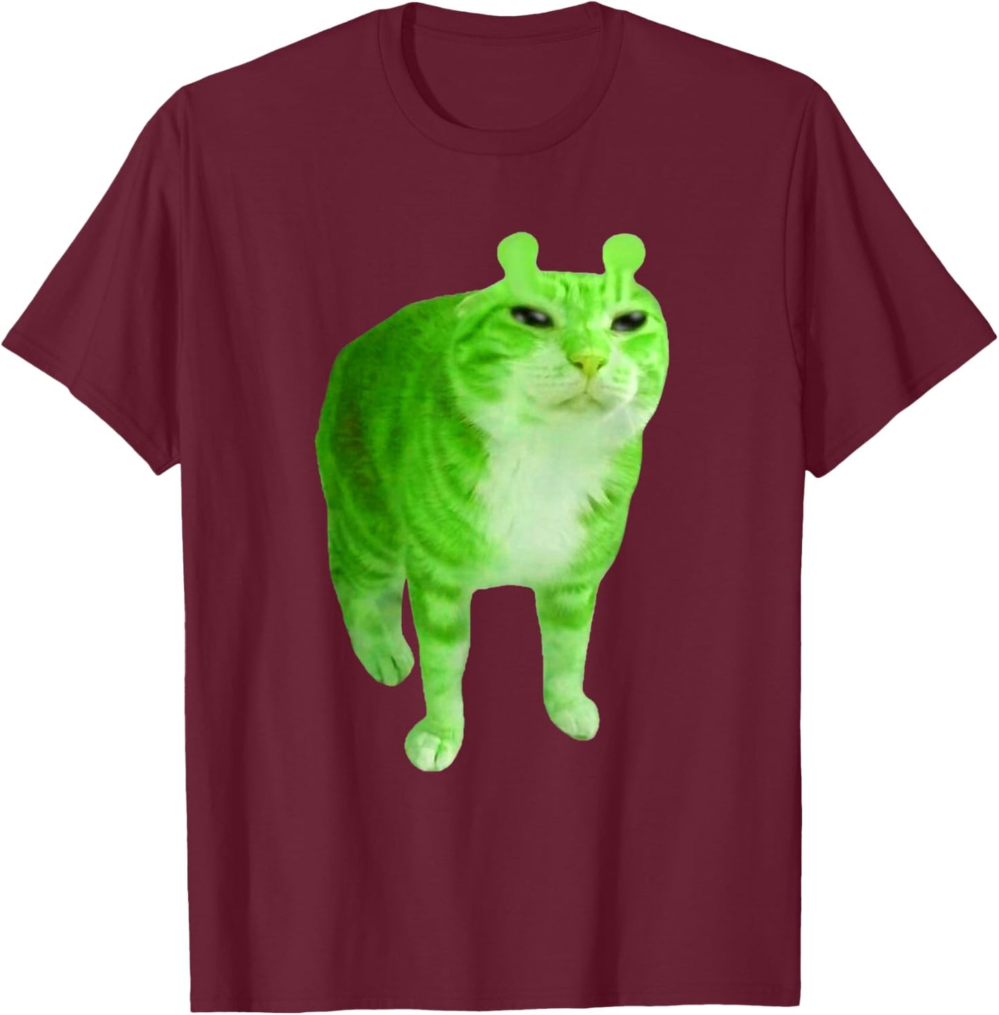Gnarp Cat Silly Alien Cat Meme Brainrot Meme Funny Silly Cat T-Shirt - T-Shirt | Maroon