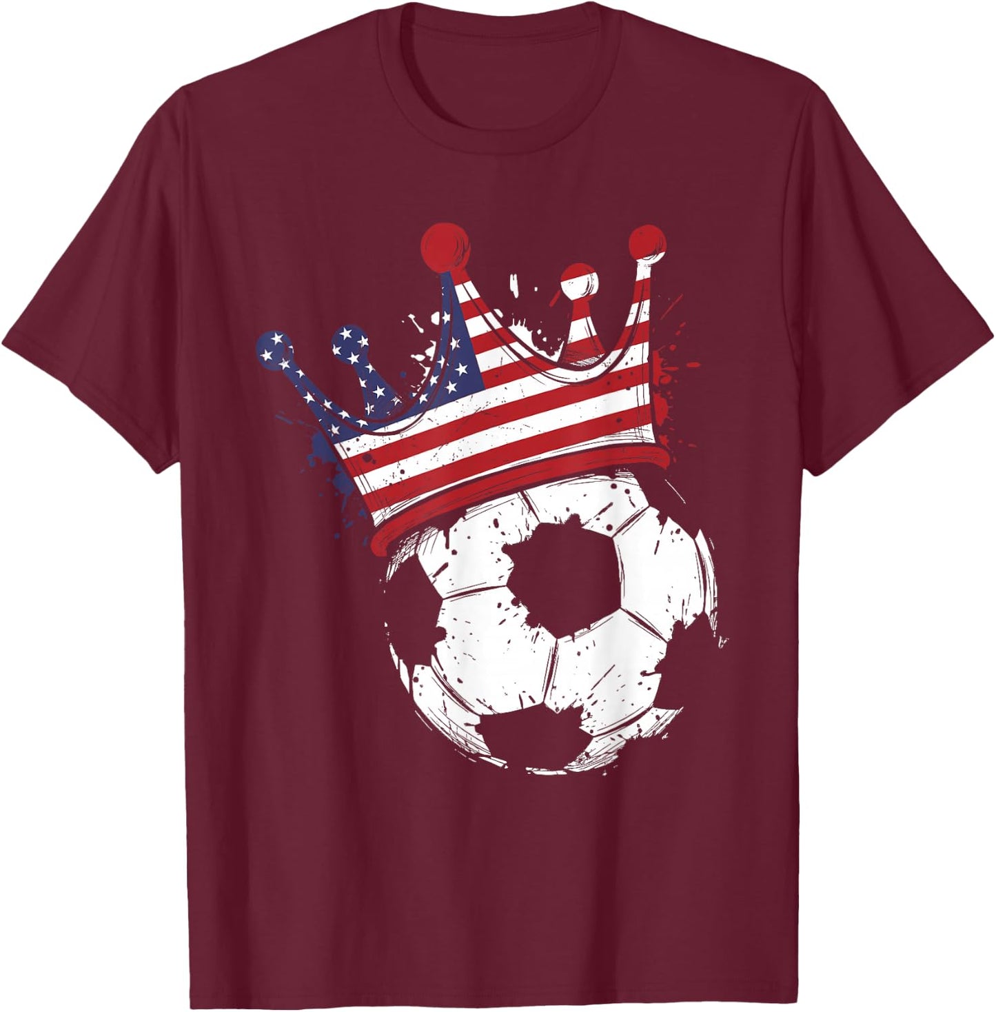 American Flag Novelty USA T-Shirt - T-Shirt | Maroon