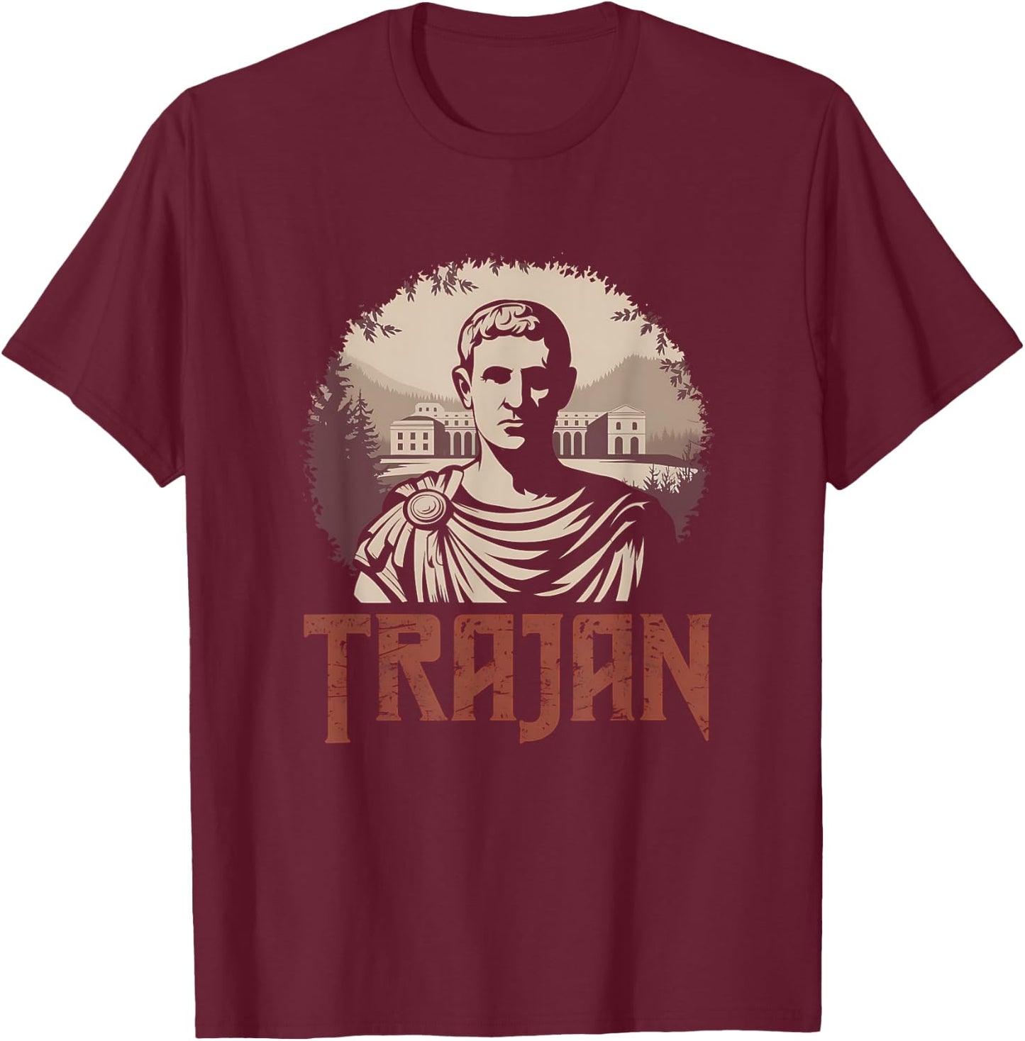 Trajan Ancient Roman Emperor T-Shirt - T-Shirt | Maroon