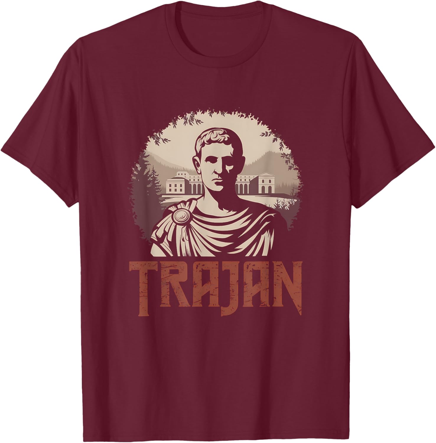 Trajan Ancient Roman Emperor T-Shirt - T-Shirt | Maroon