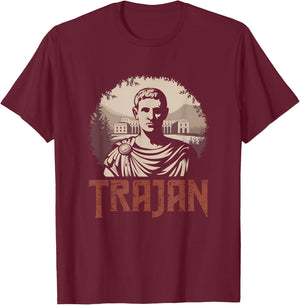 Trajan Ancient Roman Emperor T-Shirt - T-Shirt | Maroon