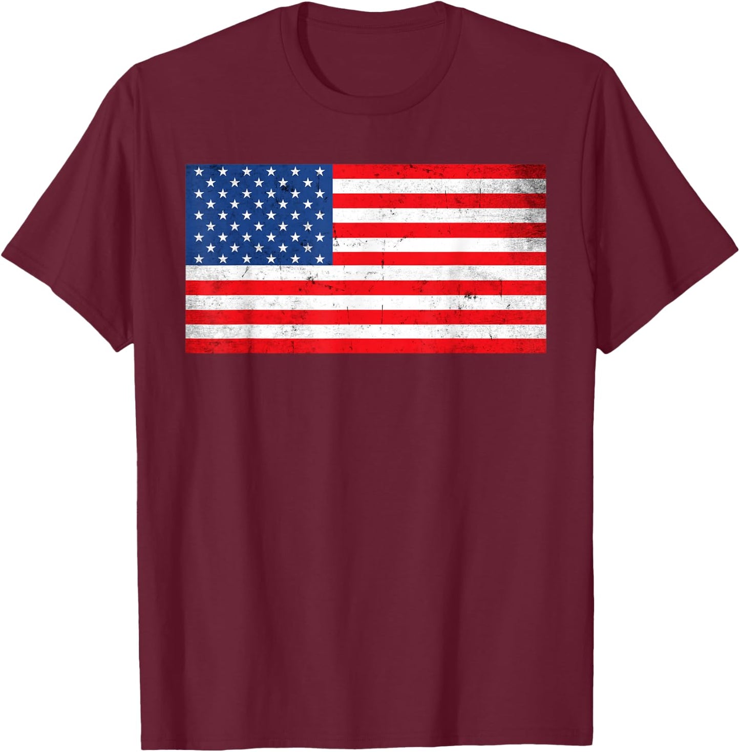 USA Patriotic American Flag , Women, Kids, Boys and Girls T-Shirt - T-Shirt | Maroon