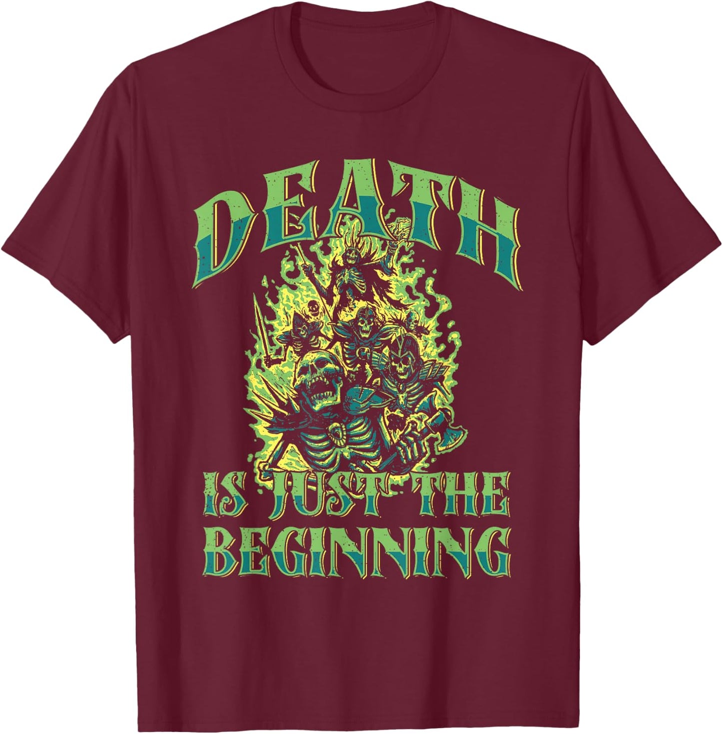 Necromancy Death Is Just The Beginning Necromancer T-Shirt - T-Shirt | Maroon
