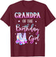 Grandpa of the Birthday Girl Rolling Skate Bday Theme Family T-Shirt - T-Shirt | Maroon