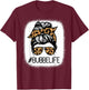 BUBBE Leopard Messy Bun Mother's Day for Grandmothers T-Shirt - T-Shirt | Maroon