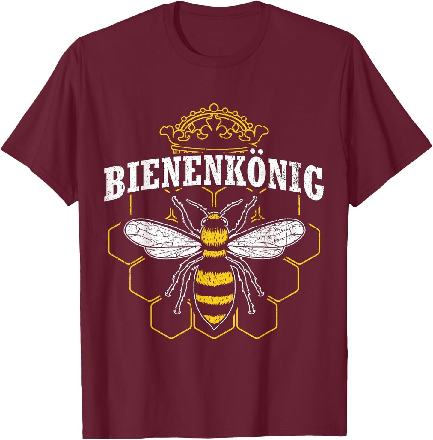 Men's Bee King | Beekeeper Gift Beekeeping Bee Breeder Bee , black, s T-Shirt - T-Shirt | Maroon