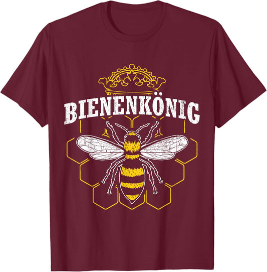Men's Bee King | Beekeeper Gift Beekeeping Bee Breeder Bee , black, s T-Shirt - T-Shirt | Maroon