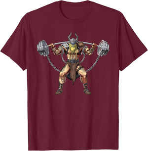 Viking Warrior Bodybuilding Gym Weightlifting Powerlifting T-Shirt - T-Shirt | Maroon