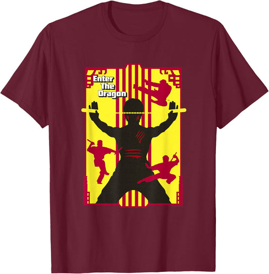 WB100 Enter the Dragon Bruce Lee Vintage Martial Artist T-Shirt - T-Shirt | Maroon