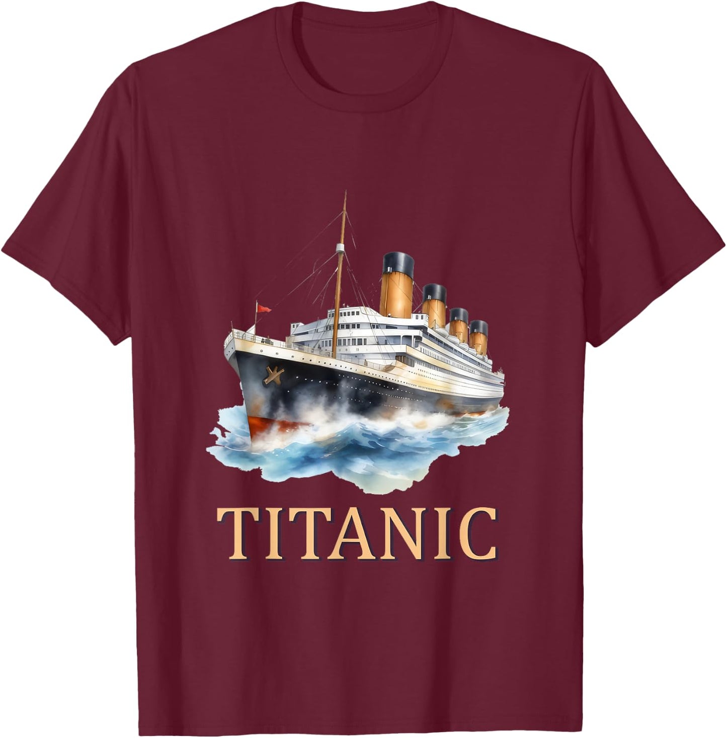 Titanic Vintage Design Titanic Expert Titanic Boys Girls , black, S T-Shirt - T-Shirt | Maroon