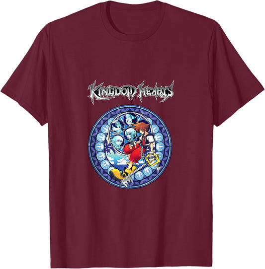 Disney Kingdom Hearts Portal To The Past Group Shot Poster T-Shirt - T-Shirt | Maroon