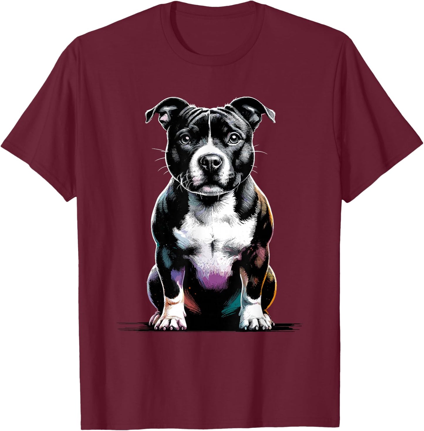 Staffordshire Bull Terrier Staffy Terriers T-Shirt - T-Shirt | Maroon