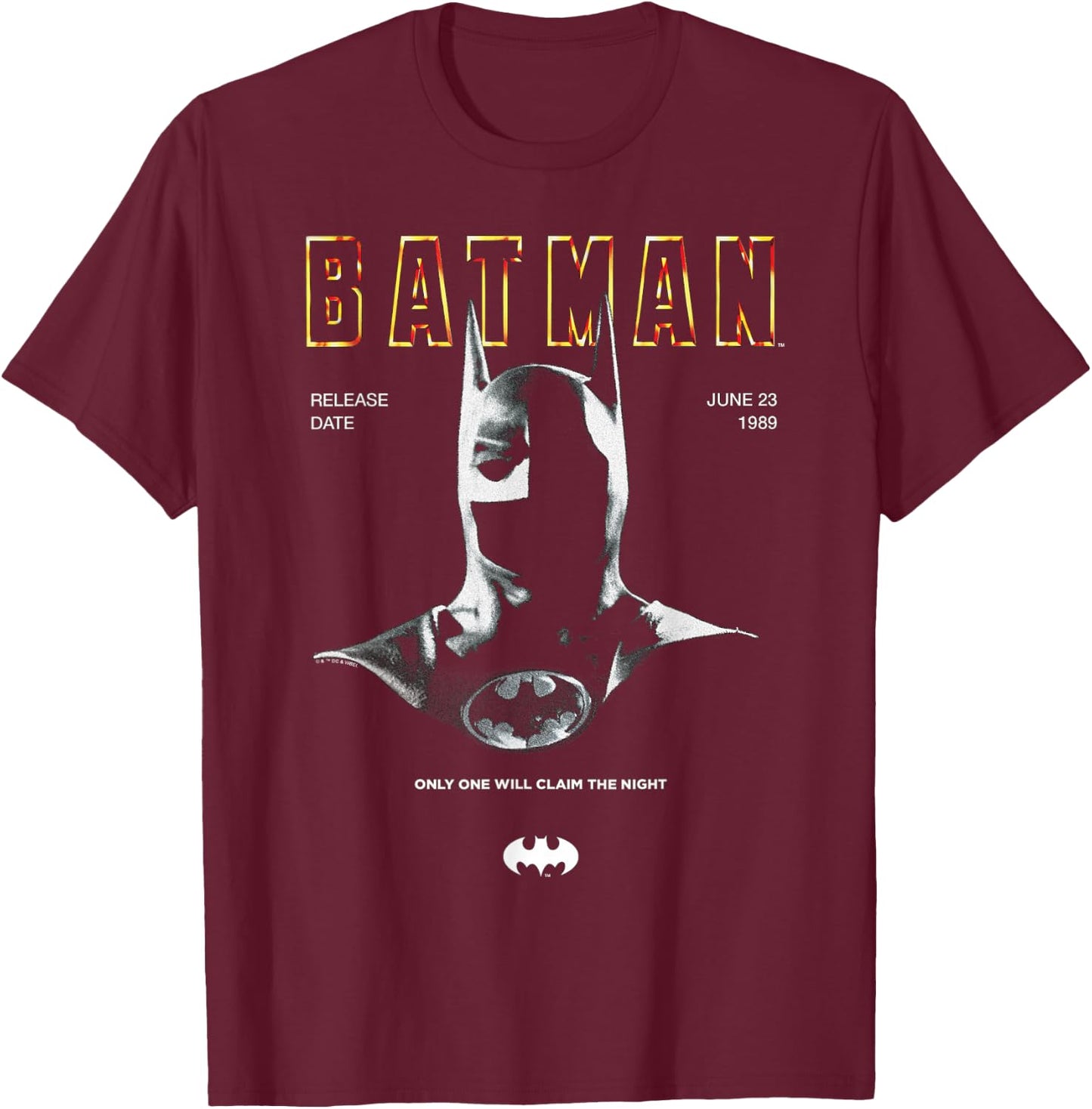 Batman 1989 Cowl 85th Anniversary T-Shirt - T-Shirt | Maroon