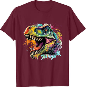 T Rex Pop Art, Dinosaurier T-Shirt - T-Shirt | Maroon