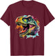 T Rex Pop Art, Dinosaurier T-Shirt - T-Shirt | Maroon