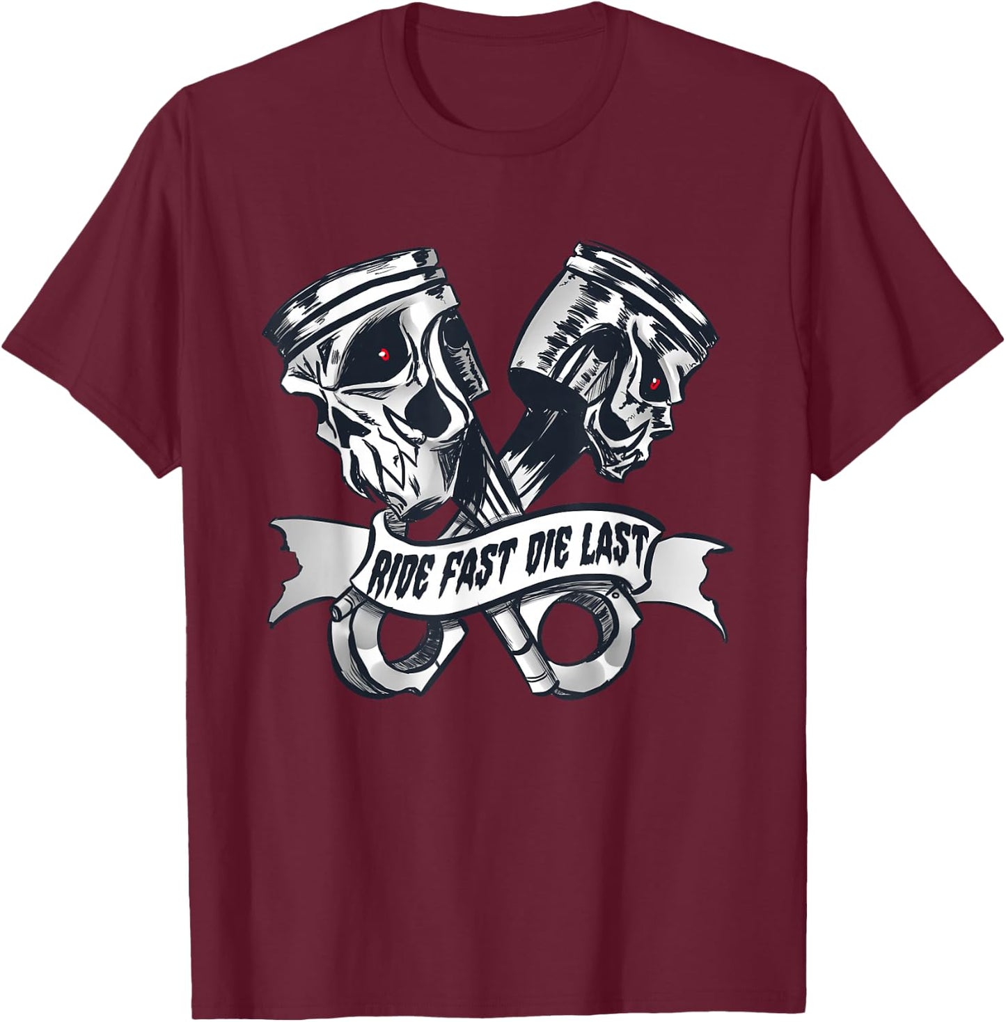 Ride Fast Die Last bikers T-Shirt - T-Shirt | Maroon