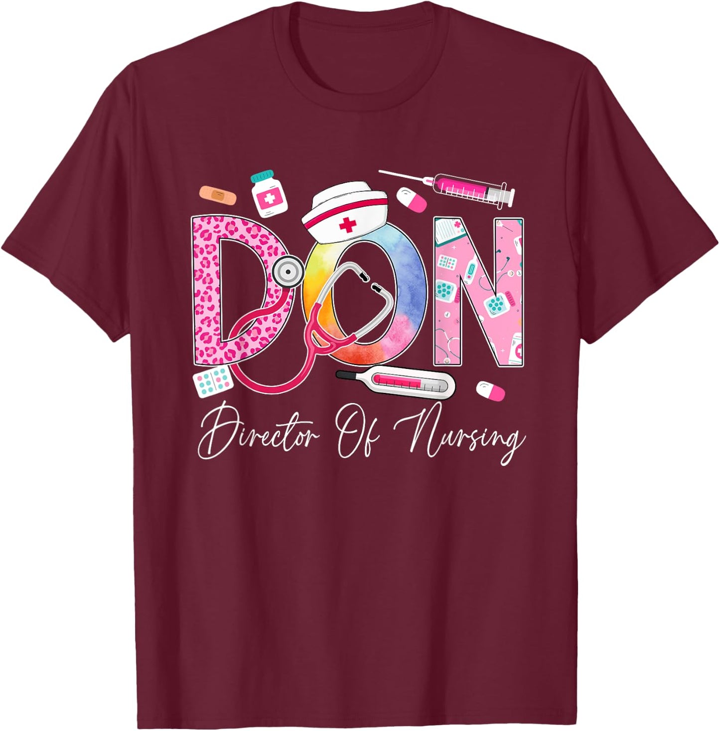 Director Of Nursing Cute Nurse Director Medical Love T-Shirt - T-Shirt | Maroon