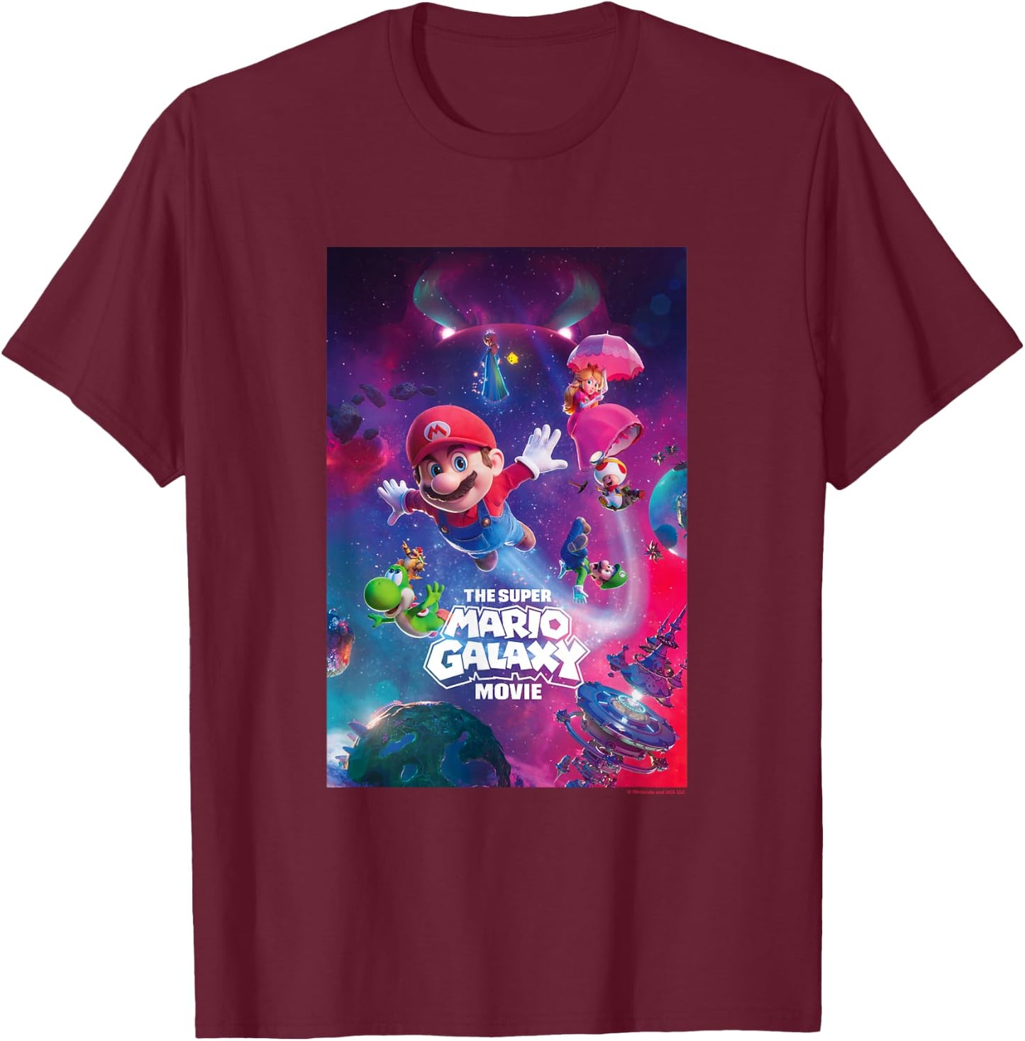 The Super Mario Galaxy Movie Epic Cosmic Adventure T-Shirt - T-Shirt | Maroon
