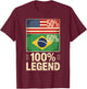 American Brazilian USA Brazil America 100% Legend T-Shirt - T-Shirt | Maroon