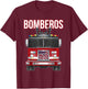 American Bomberos Fire Rescue Firefighter Department Truck T-Shirt - T-Shirt | Maroon