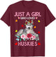 Husky Dog Shirt Just A Girl Who Loves Huskies T-Shirt - T-Shirt | Maroon