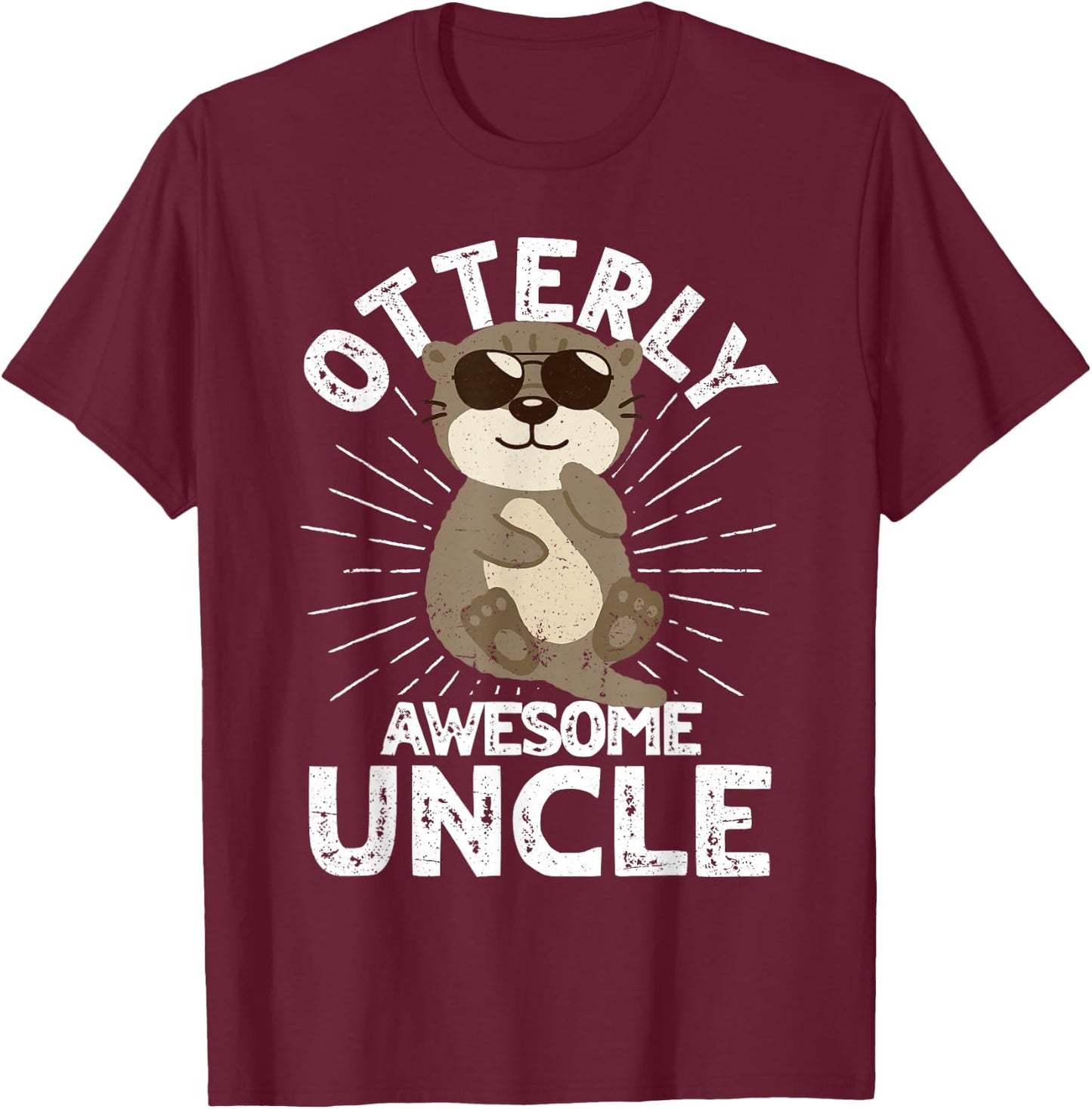 Otterly Awesome Uncle Otter Uncle T-Shirt - T-Shirt | Maroon