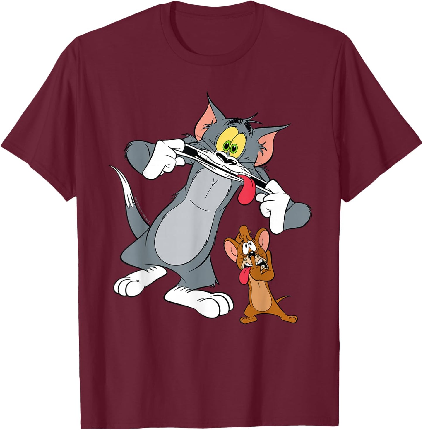 Tom and Jerry Funny Faces T-Shirt - T-Shirt | Maroon