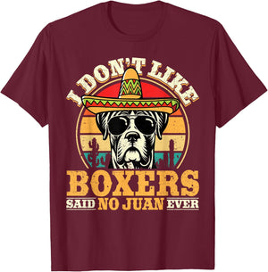 Mexican Boxer Dog Owner Cinco De Mayo Boxer T-Shirt - T-Shirt | Maroon