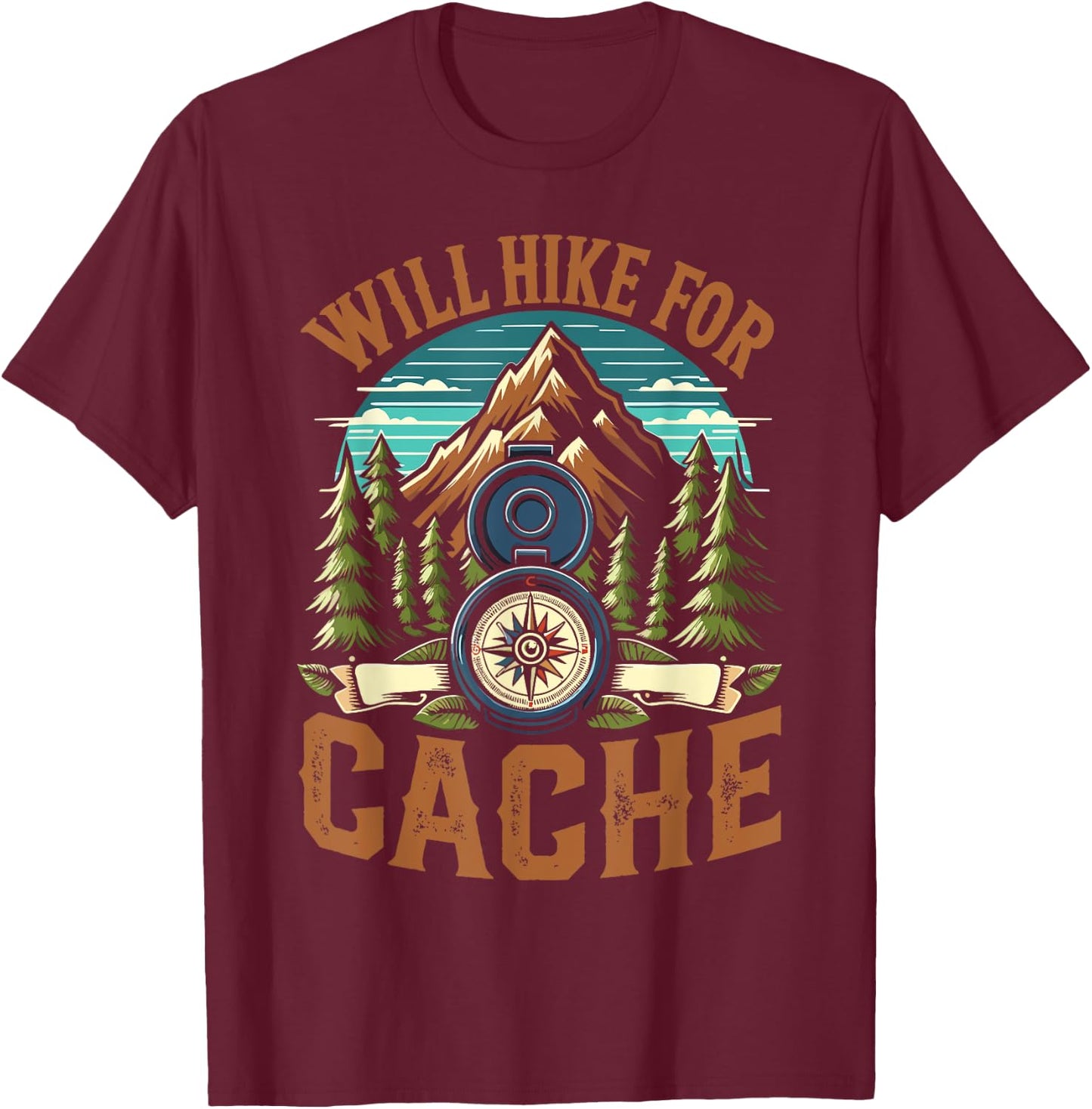 Geocache Enthusiasts Geocaching T-Shirt - T-Shirt | Maroon