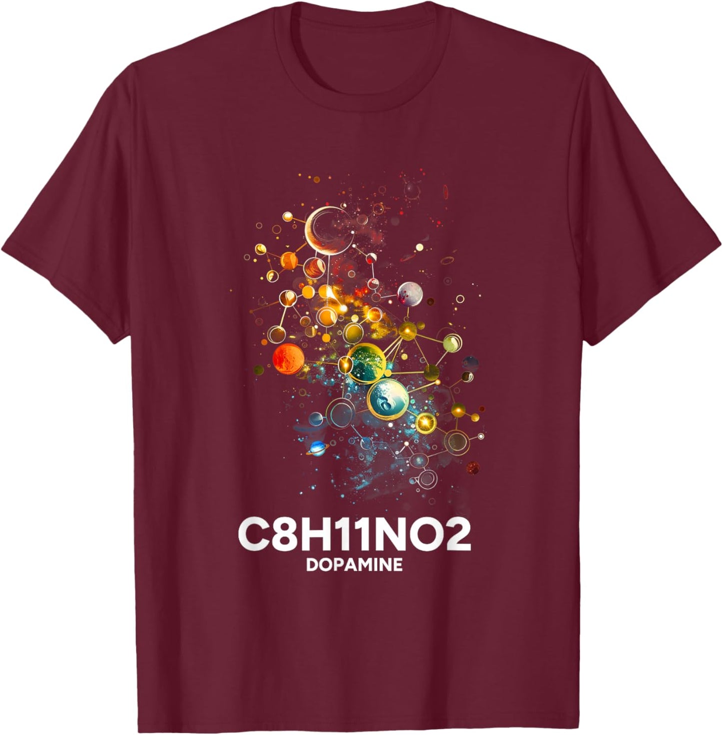 Dopamin Molekül Chemie Wissenschaft Chemie Liebe T-Shirt - T-Shirt | Maroon