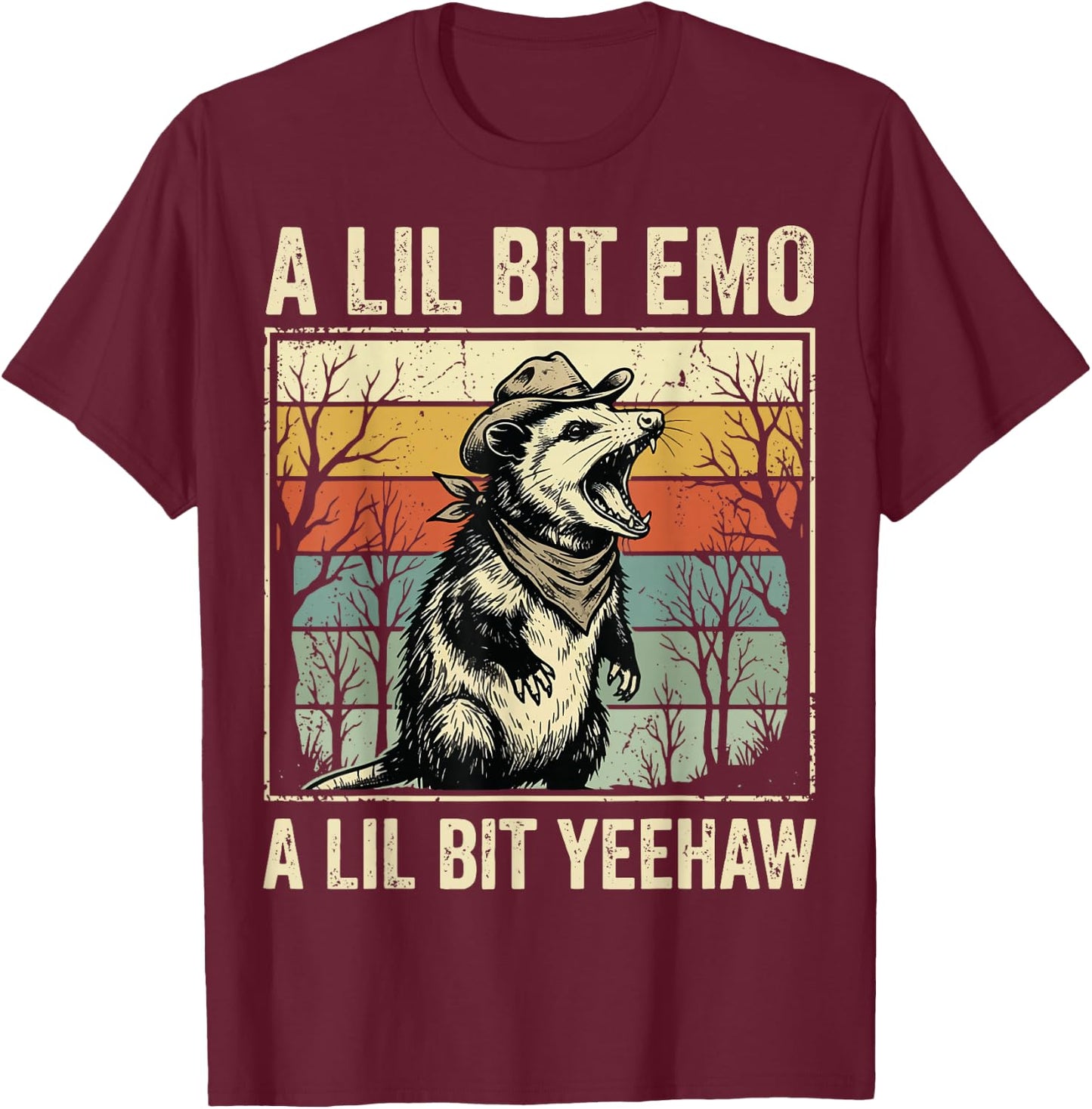 A Lil Bit Emo A Lil Bit Yeehaw T-Shirt - T-Shirt | Maroon