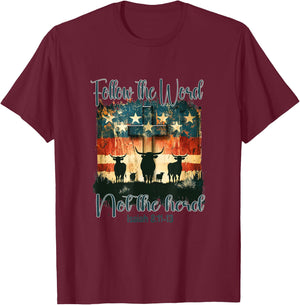 Follow The Word Not The Herd God Jesus Christ T-Shirt - T-Shirt | Maroon