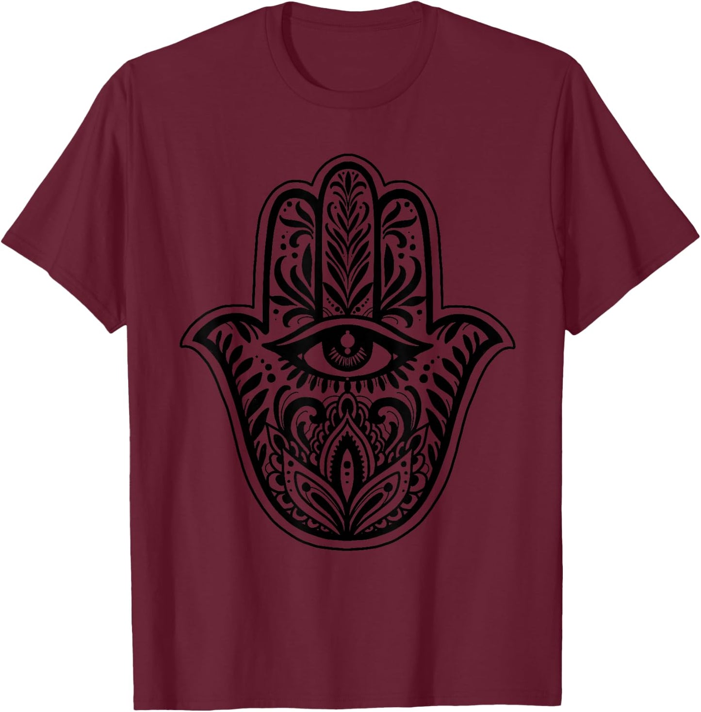 Hamsa Hand Shirt T-Shirt - T-Shirt | Maroon