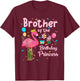 Brother of the Birthday Princess Pink Flamingo Party Squad T-Shirt - T-Shirt | Maroon